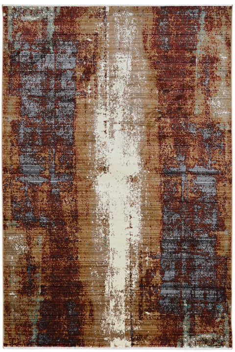 Linon Transitional Polypropylene 96&quotX60" Rectangle Area Rugs in Beige RUGIL0658