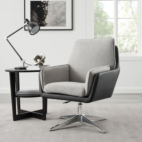 Linon Marion Swivel Accent Chair Black Grey
