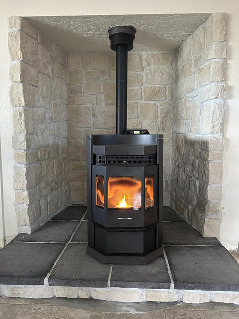HP22-N Pellet Stove Black EPA Approved Smart Controller 80 Lb. Hopper
