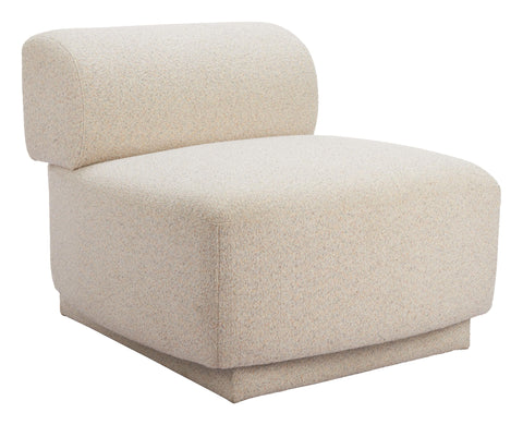 Zuo Anese Accent Chair Multigrain Beige, Beige Accent Chair, Modern Style, Textured Weave, Textured Fabric 100% Polyester Leg, Pine Wood, Indoor Living, 33.5" W x 38.2" D x 30.7" H, Non-Stackable