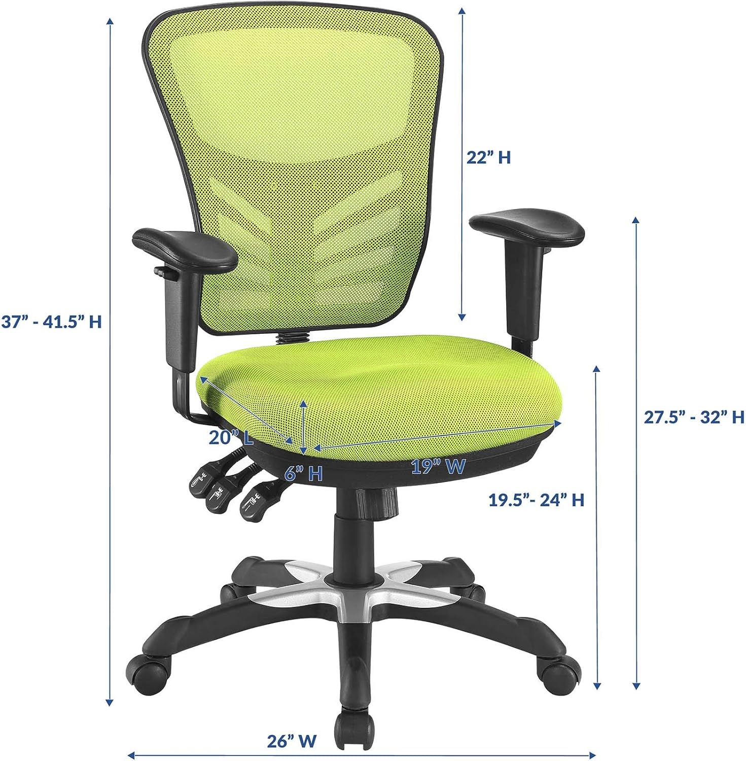 Modway Articulate Ergonomic Mesh Office Chair in Green