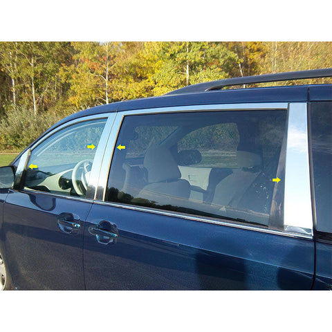 QAA is Compatible with 2011-2020 Toyota Sienna 8 Piece Stainless Pillar Post Trim, Includes Front Mirror Piece PP11152
