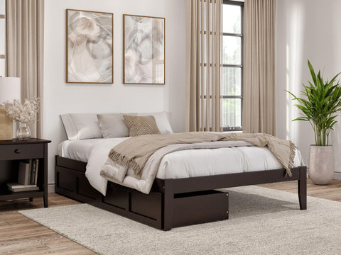AFI, Colorado Full Platform Bed with 2 Storage Drawers, Espresso