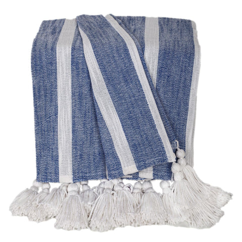 Parkland Collection Get Comfort 50” x 60” Blue Cotton Slub Throw
