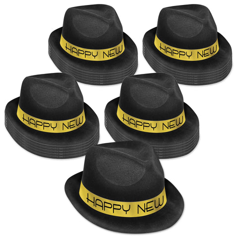 Beistle 88106-GD25 25Piece Chairman Gold Hat, Black/Gold,