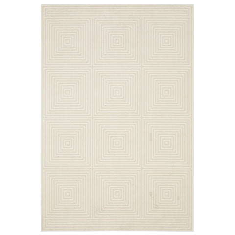 Oriental Weavers Raylan Area Rug - RAY04-5'3" x 7'6" - in Ivory/Beige - Casual Geometric, Stain Resistant, Family and Pet Friendly, Bedroom, Office Rug