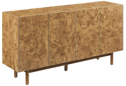 Crosley Furniture Levi Sideboard Modern Buffet Cabinet with Storage Shelves, Burl Wood, Credenza, TV Stand, Maple