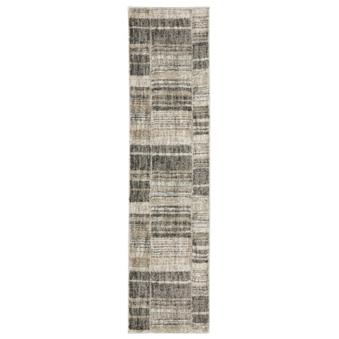 Oriental Weavers Cambria Area Rug - 055X2-1'10" x 7'6" - in Tan/Charcoal - Modern Style, Stain Resistant, Family and Pet Friendly, Entryway, Hallway Runner Rug