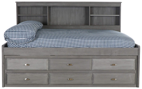OS Home and Office Furniture Model 82920K12-22 Twin Bookcase Bed with Twelve Drawers in Dark Espresso