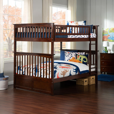 AFI, Columbia Ladder Bunk Bed Full Over Full, Walnut