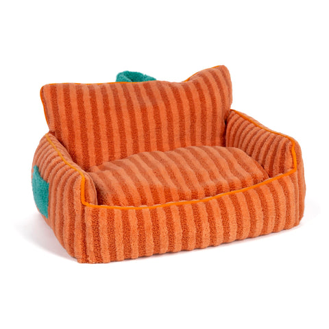 Prevue Pet Products Upholstered Pouch Couch Cat and Dog Pet Bed in Orange 602