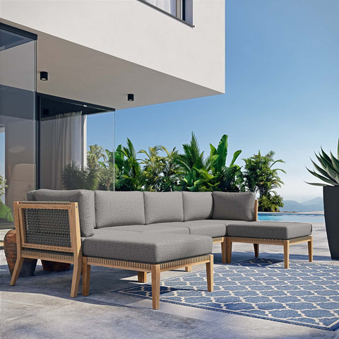 Modway Clearwater Sectional, 6-Piece Set, Gray Graphite