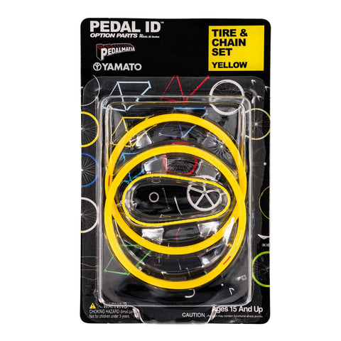 ???(NASKA) Pedal Id 1:9 Scale Bicycle: Tire & Chain Set: Yellow