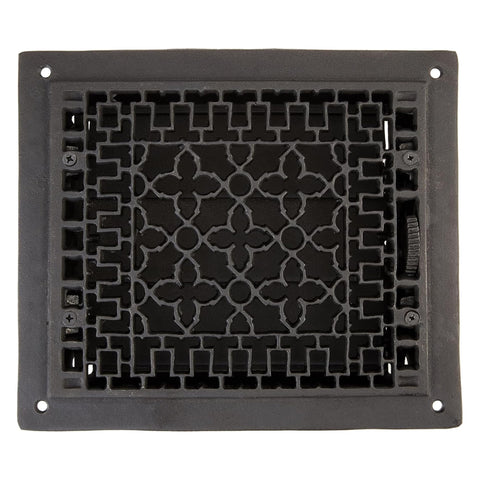 Oakestry Cast Iron Floor Register Grate Grill Black Heavy Duty Decorative Air Vent Cover 12 by 14 Inch Home Restoration Replacement
