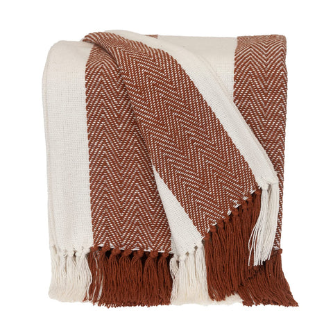 Parkland Collection Transitional Stripe Rust Rectangle 60 x 50 Throw