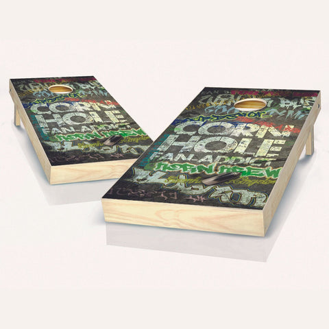 Skip's Garage Cornhole Set - 2x4 Boards (Corn Filled Bags) - Include Hole Lights + Score Tower