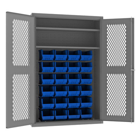 Durham EMDC-481872-24B-2S-5295 Bin Cabinet, 72" Overall Height, 48" Overall Width, Total Number of Bins 24