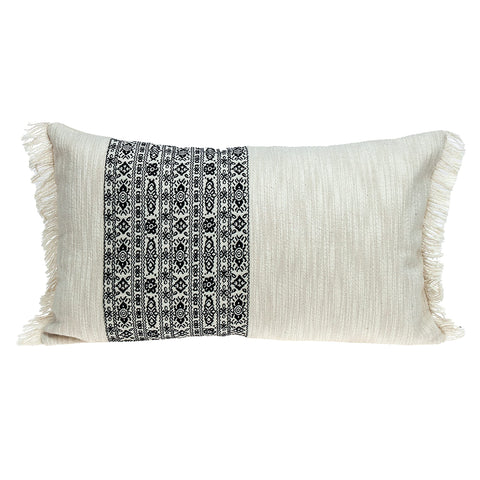 Parkland Collection Bianca Transitional White 24" x 14" Throw Pillow