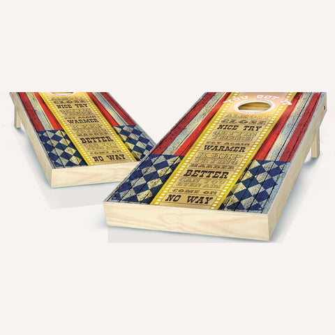 Skip's Garage Americana Cornhole Set - 2x4 Boards (All Weather Bags) - Include Case + Edge Lights