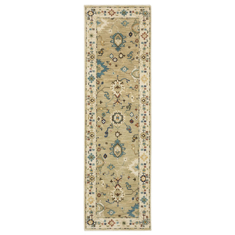 Oriental Weavers Francesca Area Rug - FR04E - 2'3" x 7'6" - in Beige/Multi - Vintage Inspired, Stain Resistant, Family and Pet Friendly, Entryway, Hallway Runner Rug