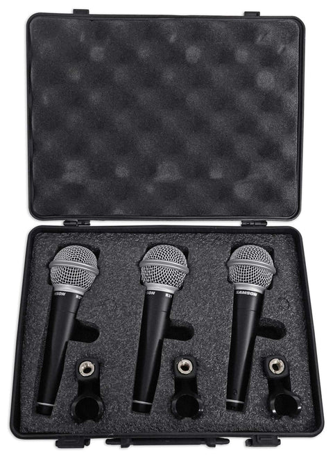 Samson R21 Dynamic Vocal Microphone - 3-Pack with Case