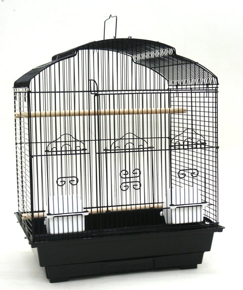 YML A5804 3/8" Bar Spacing Shall Top Small Bird Cage, Black, 18" x 14"