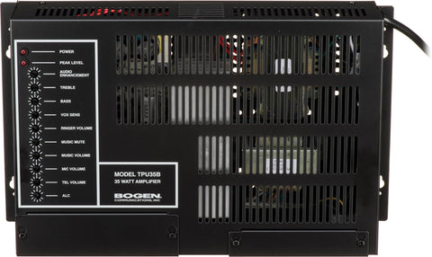Bogen TPU35B Telephone Paging Amplifier, 35-Watt, Commercial Public Address System, Background Music Muting, Automatic Level Control, Aphex Aural Exciter, Night Ringer, Bridgeable