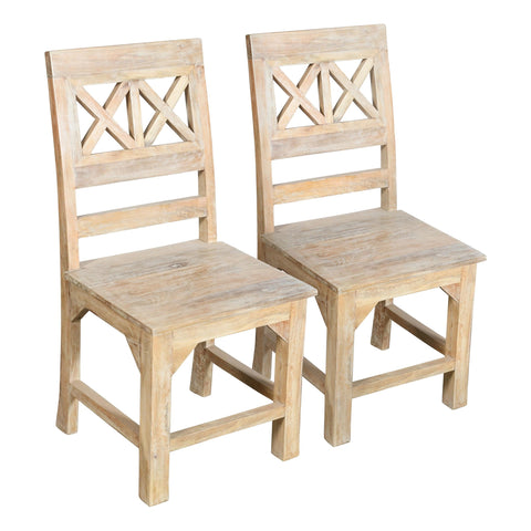 Moti Bayside Jensen Solid Wood Dining Chairs in Natural Finish (Set of 2)
