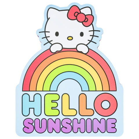 Silver Buffalo Sanrio Hello Kitty Rainbow Large Die Cut MDF Box Wall Sign, 6.4” x 1.18” 8”