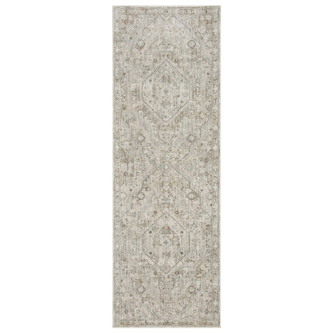 Oriental Weavers Avalon Machine Woven Area Rug - AVA06-2'7" x 7'7" - in Beige/Ivory - Traditional Style Hallway, Entryway, Kitchen, Bathroom Rug