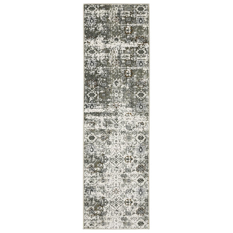 Oriental Weavers Gemini Area Rug - 5501J - 2'3" x 7'6" - in Ivory/Multi - Modern Style, Stain Resistant, Family and Pet Friendly, Entryway, Hallway Runner Rug