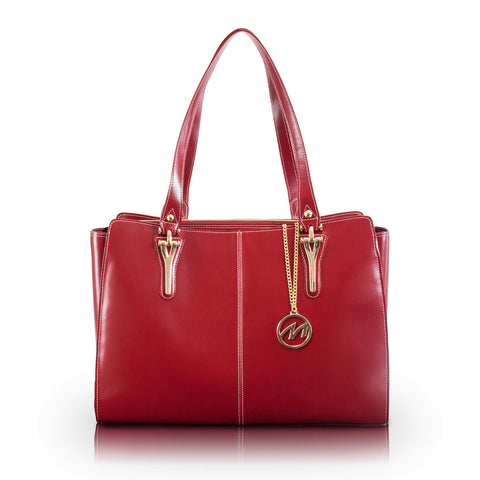 McKlein GLENNA, Leather Ladies' Tote with Tablet Pocket, Laptop Bag for Women Lightweight Leather, Computer Tote Bag, Briefcase Large Capacity Handbag Shoulder Bag