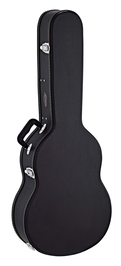 Ortega Guitars Economy Case Full Size Classical Hardshell Case-15 mm Velvet Padding-Black w/Chrome Hardware (OCCSTD)