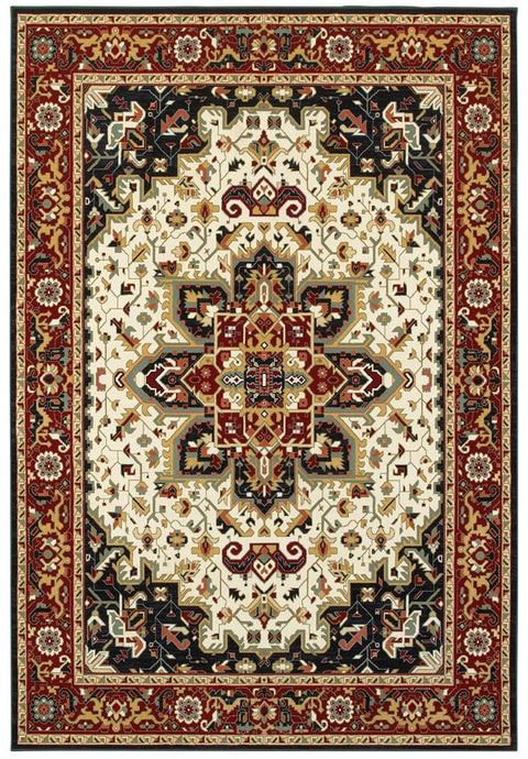 Moretti Nepal Area Rug 096W1 Red Vines Petals 6' 7" x 9' 6" Rectangle