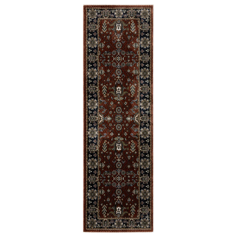 Oriental Weavers Vivian Area Rug - VI05X - 2'3" x 7'6" - in Red/Navy - Vintage Inspired, Stain Resistant, Family and Pet Friendly, Entryway, Hallway Runner Rug