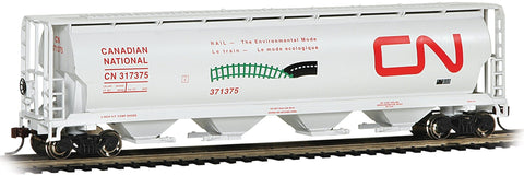 Bachmann Trains - Canadian 4 Bay Cylindrical Grain Hopper - CN Environmental - HO Scale, Grey, 8