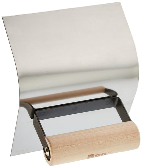 Bon 12-413 6-Inch by 5-Inch Stainless Steel Curb Tool with 3-1/2-Inch Lip and 2-Inch Radius