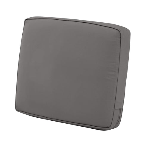Classic Accessories Montlake Water-Resistant 23 x 22 x 4 Inch Patio Lounge Back Cushion, Light Charcoal Grey, Outdoor Loveseat Cushions