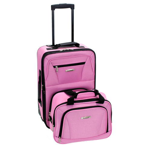 Rockland Fashion Softside Upright Luggage Set, Expandable, Pink, 2-Piece (14/19)