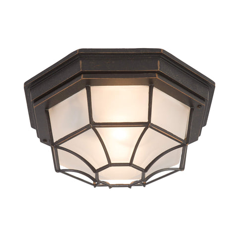 Yosemite Home Decor 3902LIORB Serge Collection Incandescent Exterior, 2-Light Flush Mount/10.75-Inch, Oil-Rubbed Bronze Frame, 24 Piece