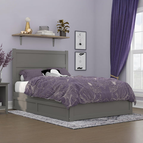 AFI, NoHo Full Platform Bed with Matching Footboard, Twin Trundle, Grey