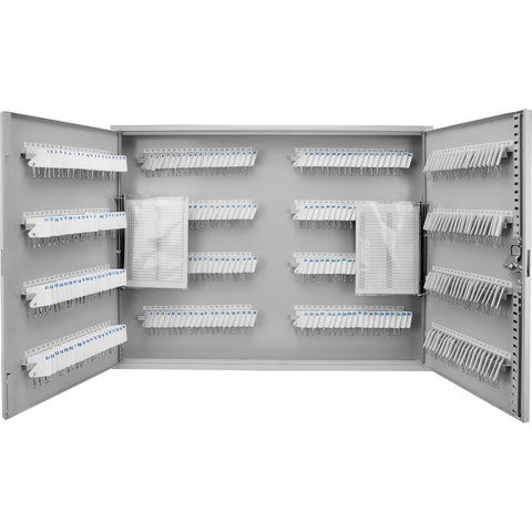 Barska 320-Position Key Cabinet – Steel Key Lock Box with Numbered Hooks, Key Log Sheet, White Tags & Index Chart – Wall-Mount Organizer, Gray Finish Key Cabinet wall mount - Key locking storage