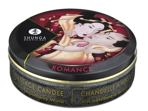 Shunga Massage Candle, Sparkling Strawberry Wine, 1 Ounce