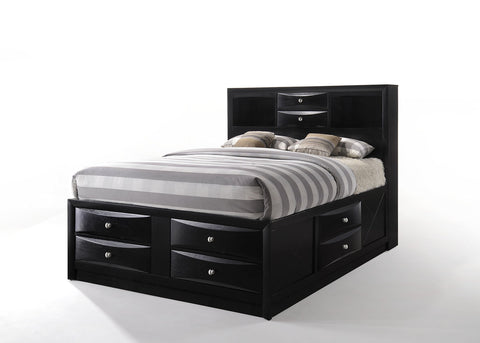 Acme Ireland Full Wood Platform Bed with Storage Drawer in Black