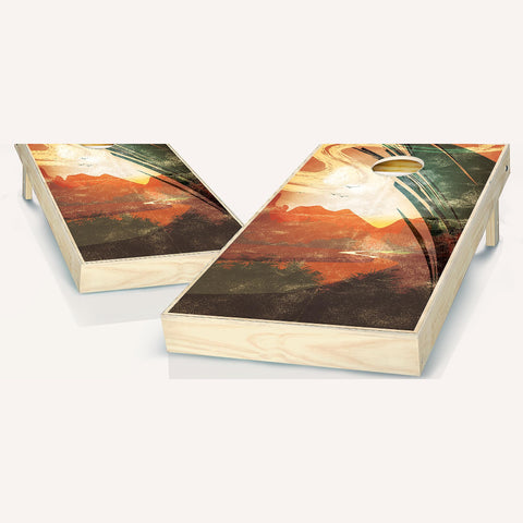 Skip's Garage American Get-Away Cornhole Set - 2x4 Boards (Corn Filled Bags) - Include Hole + Edge Lights + Score