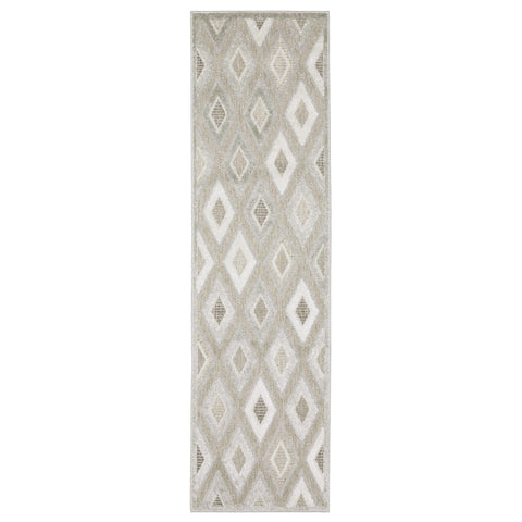 Oriental Weavers Tangier Area Rug - TAN02-2'3" x 7'6" - in Beige/Grey - Eclectic Global Style, Stain Resistant, Family and Pet Friendly, Entryway, Hallway Runner Rug