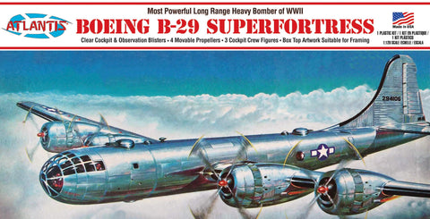 B-29 Superfortress Plastic Model kit Made in The USA Atlantis 1:120 Scale WWII Bomber,H208