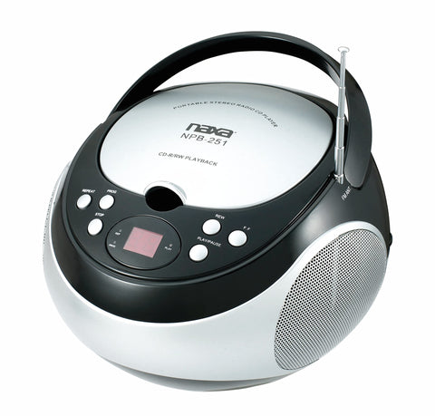 Naxa Electronics NPB-251 Portable CD Player with AM/FM Stereo Radio, Black