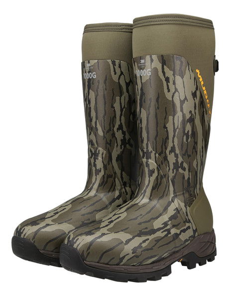 Muddy Outdoors DV8 17" 1000 Gram Insulated Rubber Boots Rubber Mossy Oak Bottomland Men's 11 D
