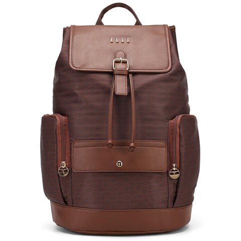 ELLE Eleganza 25L Monogram Backpack | Brown